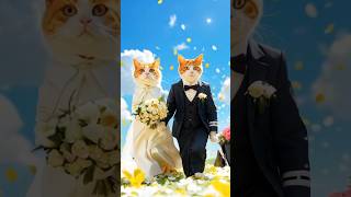 Cat wedding ceremony  Cat Wedding Dress  Cute Cat shorts cat wedding cats catlover [upl. by Eemiaj]