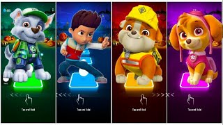 Rocky 🆚 Chase 🆚 Rubble 🆚 Skye  Paw Patrol 🎶 Tiles Hop EDM Rush [upl. by Crispen]