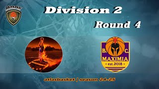 Atlasbasket  Div 2Round 4  ROUKOU BC vs MAXIMIA [upl. by Hbaruas]