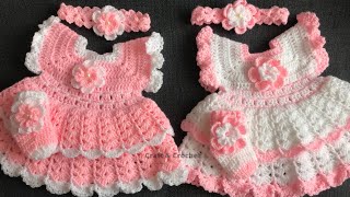 Easy crochet baby dresscraft amp crochet baby frock [upl. by Aremaj898]