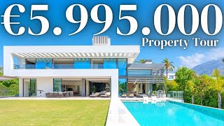 TOURING a Dreamy 5995000€ Modern Villa Golden Mile Marbella Spain [upl. by Kerstin]