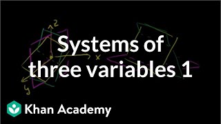 Systems of three variables  Systems of equations and inequalities  Algebra II  Khan Academy [upl. by Arlene350]