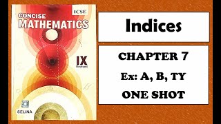 ICSE Class 9  Indices  Chapter 7  Selina  Concise Mathematics [upl. by Grimaldi287]