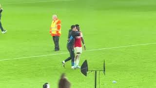 ARSENAL PLAYERS CELEBRATE WIN AGAINST PORTO [upl. by Aikemal]