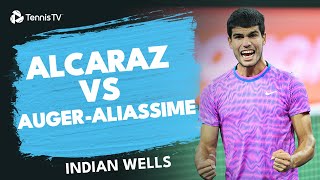 Carlos Alcaraz Takes On Felix AugerAliassime 👌  Indian Wells 2024 Highlights [upl. by Eliathas781]