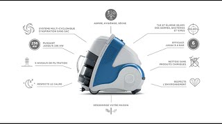 POLTI Unico MCV80Total Clean amp Turbo le nettoyeur vapeur qui aspire nettoie à la vapeur et sèche [upl. by Bourque]