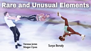 Rare And Unusual Elements In Figure Skating lifts spins tano rippon backflip [upl. by Neelac]