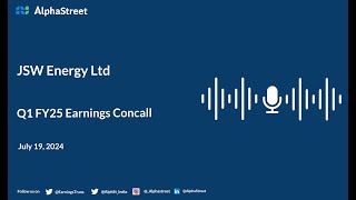 JSW Energy Ltd Q1 FY202425 Earnings Conference Call [upl. by Ayotak]