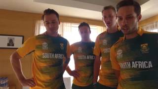 DALE STEYN AB DE VILLIERS BOARD THE BANTER BUS [upl. by Llerad124]