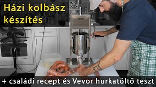 Házi kolbász készítés otthon recept  Vevor kolbász hurka töltő [upl. by Okramed380]