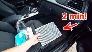 Replacement Cabin Air Filter BMW F30 F31 F32 F33 F34 F20  change interior filter [upl. by Ahsemot]