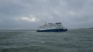 Wightlink ferry sailing in windy conditions on the Solent [upl. by Ennaitak97]