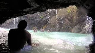 Carambola Tide Pools  Waves coming over in the pool St Croix  US Virgin Islands [upl. by Perkin651]