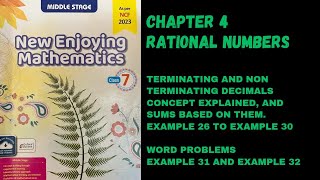 Chapter 4 Rational Nos Example 26 to Example 32 Terminating and Non Terminating Decimals Class 7 [upl. by Hnilym]