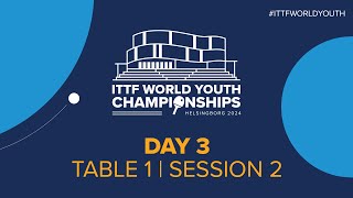 LIVE  T1  Day 3  ITTF World Youth Championships 2024  Session 2 [upl. by Hedva]