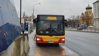 170 MZA Warszawa  Przejazd MANem NG363 3423 na linii 170 ➡️DwWileński Kurs Skrócony [upl. by Emanuel]