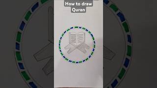 How to draw Quran drawing art colors short Allah [upl. by Nahtam]