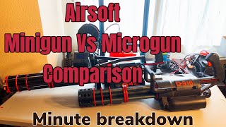 Airsoft comparison of the minigun vs the microgun [upl. by Adyl]