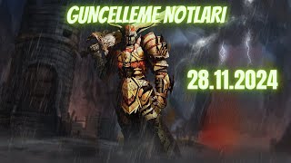 Knight Online güncELLEME Notları 28112024 [upl. by Bakki]