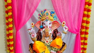 Ganpati decoration ideas for home  Ganpati decoration 2024  Ganpati decoration ideas for home 2024 [upl. by Seyer11]