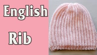 English Rib Knitted Beanie Hat Cap for a girl [upl. by Stephanus]