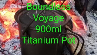 Titanium Cookware  Boundless Voyage  900ml Titanium Pot  des cattys [upl. by Annanhoj652]