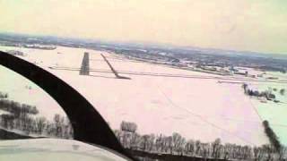 Cessna 172 Landing at Frederick Airport Maryland Runway 23 After Snowstorm Jan 30 2011 [upl. by Dorie]