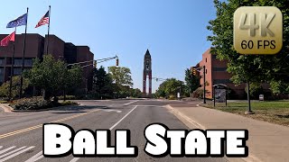 Driving Around Ball State University Campus in 4k Video [upl. by Eisinger]