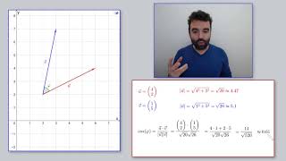 De hoek tussen twee vectoren  een voorbeeld [upl. by Nnainot]