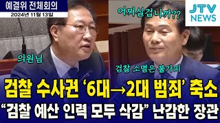 검찰 수사권 6대 → 2대 범죄 축소 quot검찰 예산 인력 모두 삭감quot난감한 장관 [upl. by Ibrahim]