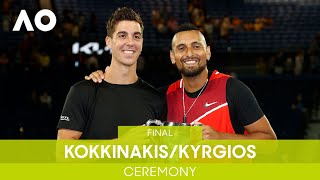 Mens Doubles Ceremony  KokkinakisKyrgios v EbdenPurcell F  Australian Open 2022 [upl. by Gawlas]