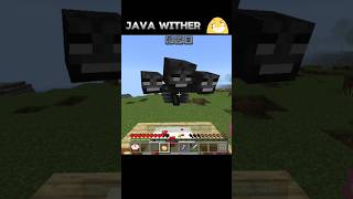 Minecraft Java wither🤧 VS Bedrock wither ☠️ witherboss shorts [upl. by Oicam]