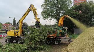 bomen versnipperen met mobiele graafmachine atlas 160w [upl. by Sochor]