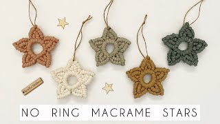 DIY  NO RING MACRAME STAR  RINGLESS STAR  MACRAME TUTORIAL  CHRISTMAS ORNAMENT [upl. by Hanad633]