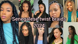 Latest Senegalese twist hairstyles for black women  Twist hairstyles 2024  Braids Hairstyles [upl. by Maggi245]