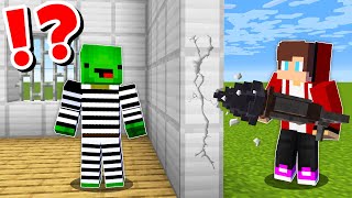 JJ and Mikey in ROBLOX SECURITY PRISON CHALLENGE in Minecraft  Maizen animation [upl. by Elleret734]