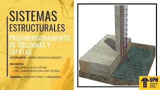 PREDIMENSIONAMIENTO DE COLUMNAS Y ZAPATAS  SIST ESTRUCTURALES [upl. by Ordnajela]