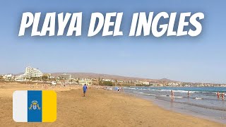 Playa del Ingles beach walking  Maspalomas  Gran Canaria  February 2022 [upl. by Ednihek550]