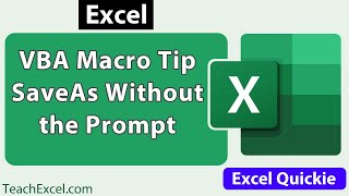 VBA SaveAs to Overwrite Existing File without Prompt  Excel Quickie 48 [upl. by Easlehc]