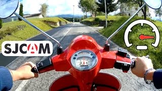 Piaggio Vespa PX 125 4 Gears Acceleration and Max Speed Test  Video with SJCAM M20 Action Cam [upl. by Aitropal]