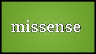 Missense Meaning [upl. by Aniratak]