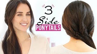 Side ponytails hairstyles 3 options [upl. by Inaboy]