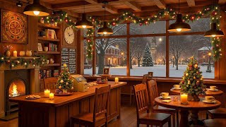 Stay Warm in 4K Cozy Coffee Shop 🎄 Piano Jazz Music for Relaxing Studying and Working [upl. by Halima287]