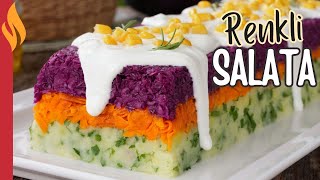 ÜÇ RENKLİ SALATA TARİFİ 💯 ÇOK ŞIK 😎 ÇOK LEZZETLİ 😋 [upl. by Naneek945]