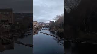 View of river calder in Sowerby Bridge west Yorkshire [upl. by Okihcim415]