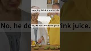 Afrikaans vs English vs Nederlands  No he does not drink juice languagelearning languageshorts [upl. by Veator]