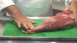 Cleaning Whole Beef Tenderloin [upl. by Aicemak218]