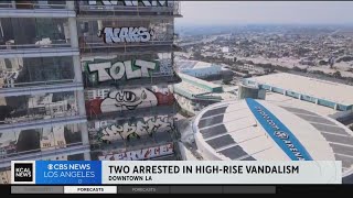 2 men arrested for vandalized abandoned highrise project [upl. by Vail]