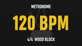 120 BPM 44  Best Metronome Sound  Wood block [upl. by Karmen]