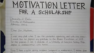 How To Write A Motivation Letter for Scholarships Step by Step Guide  Writing Practices [upl. by Grosmark]